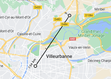 Distance Rue de Francfort à Tour LCL.png