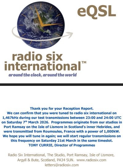 QSL RADIO SIX INT-1467 kHz.jpg